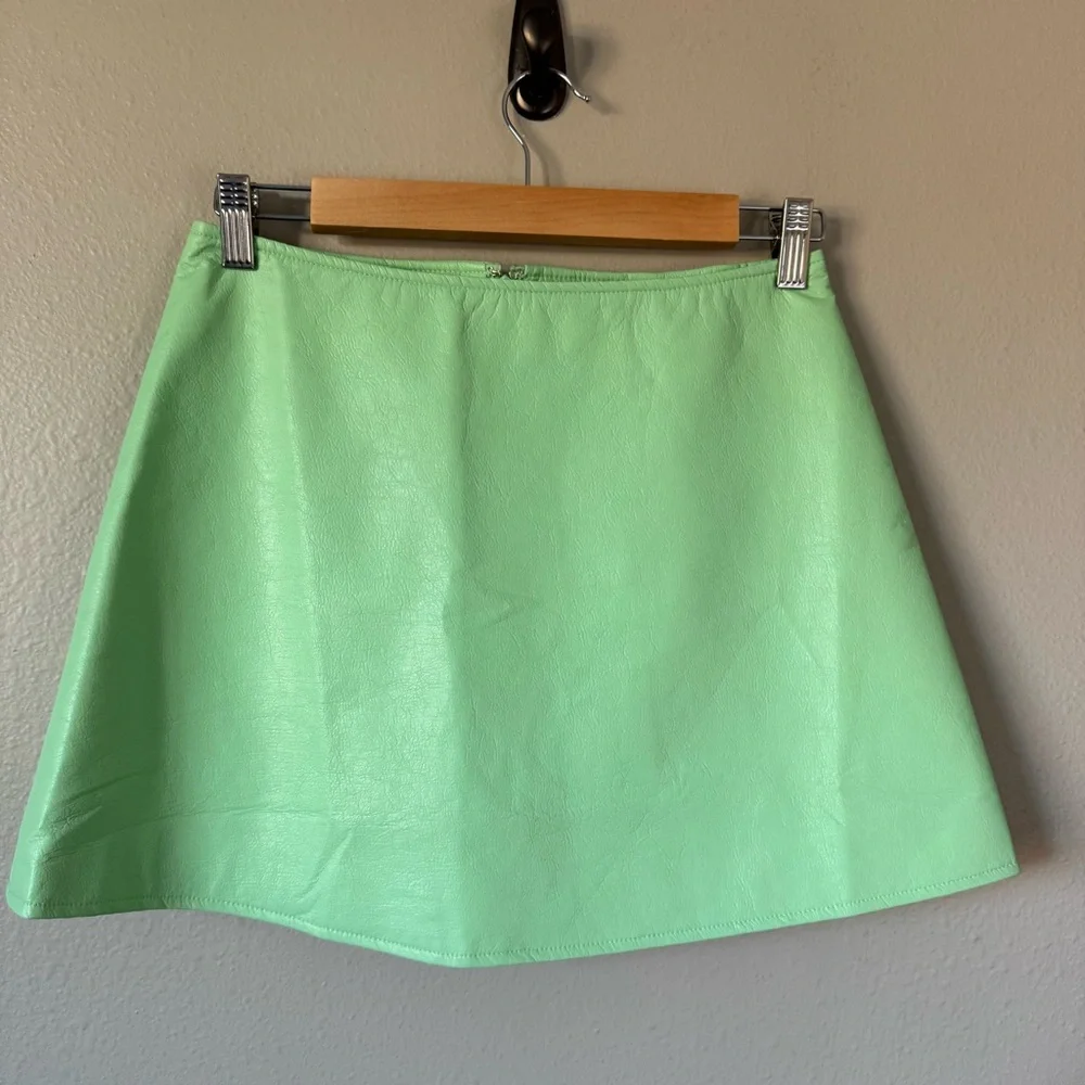 Tuckernuck Mint Chip Leather Mini Skirt - Picture 3 of 9